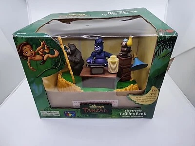 Rare Disney Tarzan Talking Electronic Coin Bank Toy Thinking Toy #67103 1999 R10 - Image 1 of 4
