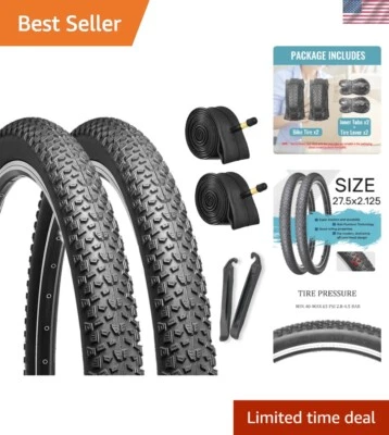 Ultimativer 2er Pack Mountainbike Reifen und Schläuche - pannensicheres Design - Bild 1 von 4