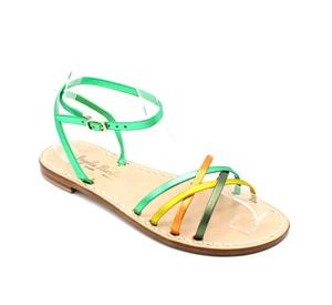 Sandali da donna bassi artigianali capresi capri positano in cuoio fatti a mano - Picture 1 of 12