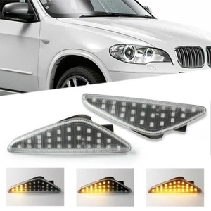 Marcador lateral dinámico LED luz de giro transparente para BMW E70 X5 F25 X3 E71 X6 SU - Imagen 1 de 5