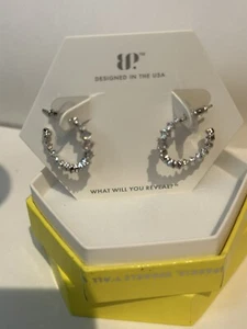 Bomb Party Hoop Earrings RBP6241 ‘Perfect For Me’ LC Pink Opal / Rhodium - Picture 1 of 3