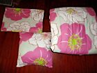 Palmetto Printworks Groovy Pink Green Floral Reversible 3Pc Twin Comforter Set