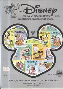 THE DISNEY WORLD OF POSTAGE STAMPS - 14 Different Genuine Postage Stamps - SET 1 - Picture 1 of 1