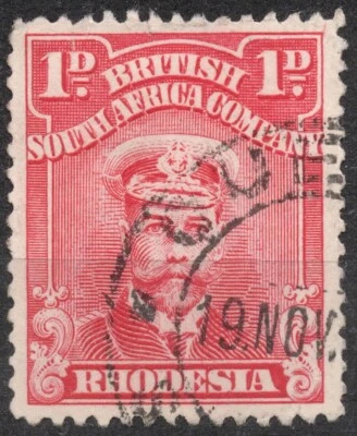 SG191 1913 RHODESIA 1 d Rey Jorge V en Uniforme de Almirante - Edición Almirante Foto 1 de 2