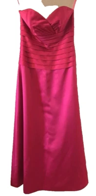 Vestido DaVinci Para Mujer Línea A Rosa Caliente Plisado Maxi Novia Sin Tirantes Formal 10 Foto 1 de 4