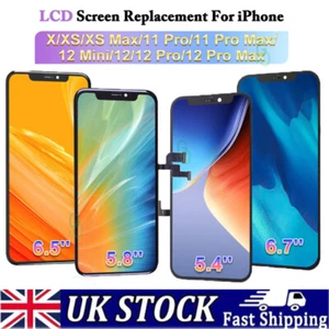 For Apple iPhone 11 12 13 Pro Mini X XR XS Max LCD Screen Replacement OLED Touch - Picture 1 of 22