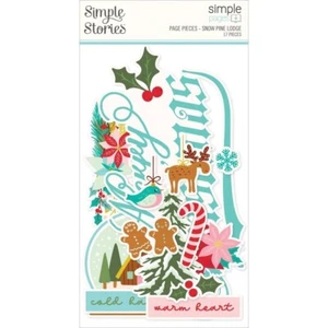 SS Page Pieces DieCuts Snow Pine Lodge Merry Christmas Moose Candy Cookies Snow - Picture 1 of 4