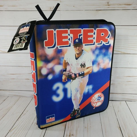Vintage 1999 Starline Derek Jeter MLB Yankees Superstar Nylon Zipper Binder- New Cover
