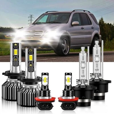 LED Headlight + Fog Light Bulb Combo 6500K For Mercedes-Benz ML55 AMG 2002-2003 Foto 1 de 4