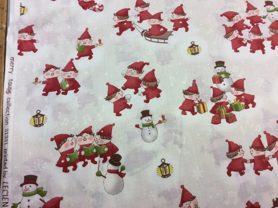 Lecien Merry Taupe 31331 Navidad Sobre Crema 100% Algodón Japonés Foto 1 de 4