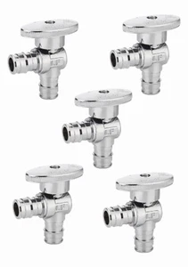 EFIELD 5 PCS 1/4 TURN PEX-A 1/2" X 1/2" BRASS  ANGLE STOP VALVE-LEAD FREE - Picture 1 of 7
