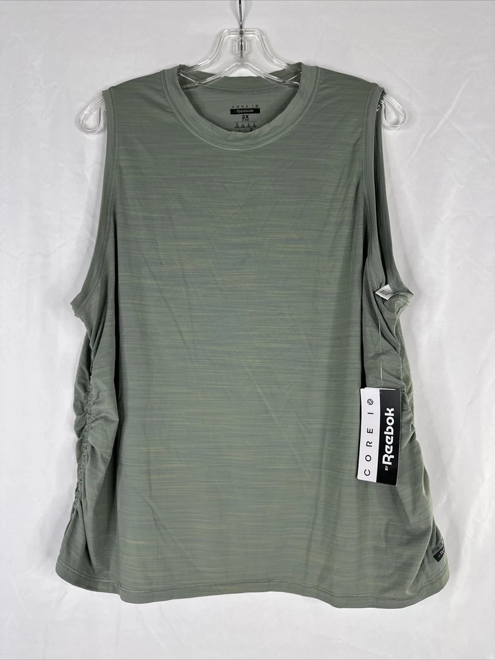 Nuevo top deportivo Reebok Core 10 sin mangas para mujer talla grande 3X verde Activchill Foto 1 de 4