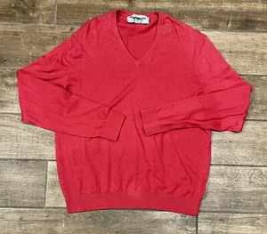 Michael Kors Red Linen/Cotton V-Neck Lightweight Pullover Sweater Size X-Large - Picture 1 of 4