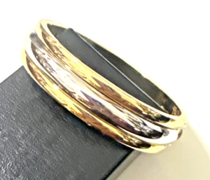 TALBOTS Bracciale bicolore con cerniera tono oro argento morsetto 8" - Foto 1 di 11