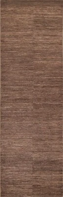 Modern Hand-knotted Gabbeh Kashkoli Oriental Runner Rug 2' 7" x 9' 7" Carpet - Image 1 of 4