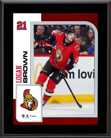 Logan Brown Ottawa Senators 10.5" x 13" Sublimated Player Plaque Cover
