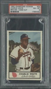 1955 Johnston Cookies Braves #24 Charlie White PSA 8 - Picture 1 of 2