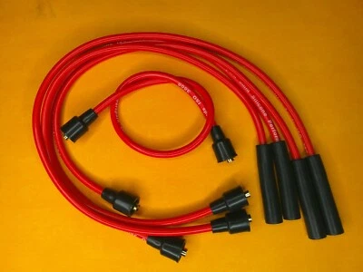 FORD CORTINA Mk2 1300 1600 E (1967-70) RED 8mm PERFORMANCE IGNITION LEAD SET - Image 1 of 2