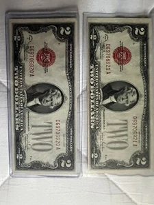 1928 F Julian And Synder Uncirculated Consecutive Bills 2 Notes - Picture 1 of 2