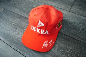 90s VINTAGE DEKRA MICHAEL SCHUMACHER FERRARI BASEBALL CAP HAT RED ONE SIZE RARE - Picture 1 of 8