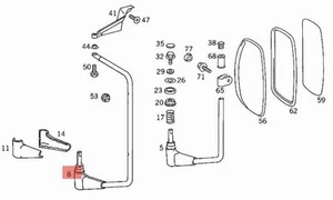 MERCEDES TRUCK LKW 641/649/677 SUPPORTO SPECCHIO RETROVISORE OEM A6738100614 - Picture 1 of 7