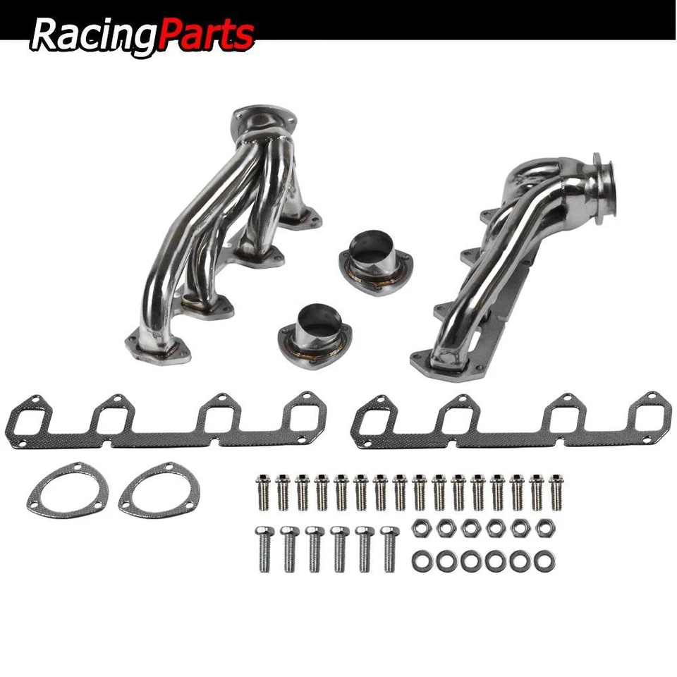 Cabezales de escape de acero inoxidable Shorty Hugger para Ford Big Block FE 330/360/390/428 Foto 1 de 4