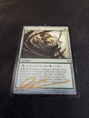 MTG Birthing Pod - New Phyrexia - Gold Signed by Daarken - MP - Image 1 of 4