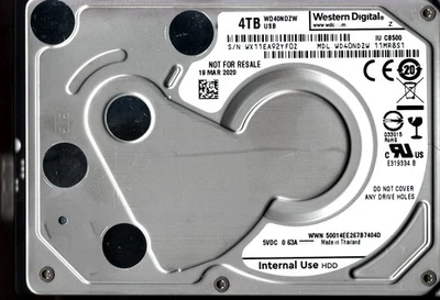 WD40NDZW-11MR8S1 S/N: WX11E WESTERN DIGITAL 4TB THAILAND MAR 2020 - Image 1 of 2