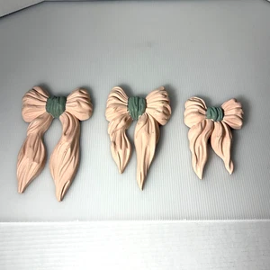 FIOCCHI NASTRO ROSA HOMCO VINTAGE decorazione da parete made in USA set di 3 - Foto 1 di 5