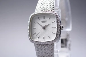 Reloj para mujer vintage 1983 [casi como nuevo] Seiko 1221-5340 cuadrado plateado 20 mm cuarzo - Imagen 1 de 12