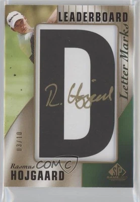 2021 SP Game Used Leaderboard Letter Marks /10 Rasmus Hojgaard Rookie Auto RC - Image 1 of 2