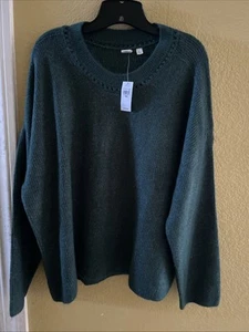 Gap Sweater Green Ribbed So Soft Women’s 2X - Picture 1 of 7