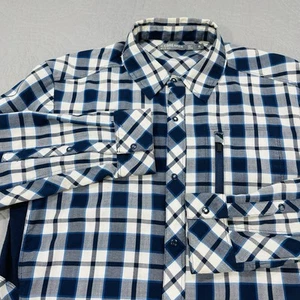 Icebreaker Shirt Mens S Plaid Snap Button Long Sleeve Black White Merino Wool - Bild 1 von 11