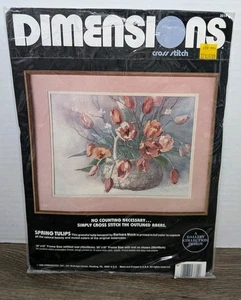 Dimensions 1986 Cross Stitch Kit #3614 Spring Tulips Bouquet Floral Vintage NEU - Bild 1 von 5
