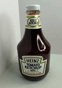Vintage Heinz Fass O'Ketchup 32 oz. Glasflasche - NEW OLD STOCK VERSIEGELT Ketchup - Bild 1 von 12