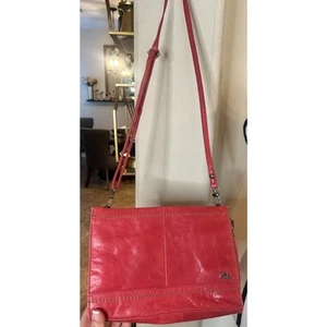 The Sak Handbag Leather Crossbody Bag Purse Coral Salmon Red - Picture 1 of 6