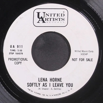 LENA HORNE: softly as i leave you UA  7" Single 45 RPM - Image 1 of 2