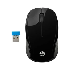 HP 200 Black 2.4 GHz USB Wireless Mouse with Red LED 1000 DPI Optical Sensor, Up - Picture 1 of 6