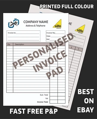 XEROX A4 Invoice Pad BUSINESS RECEIPT BOOK / Personalised / FREE P&P / LOWEST PRICE