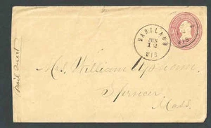Ca 1861 U35 3c Pink On Buff Used Entire Size 7 W/Internal Patent Lines - Picture 1 of 1