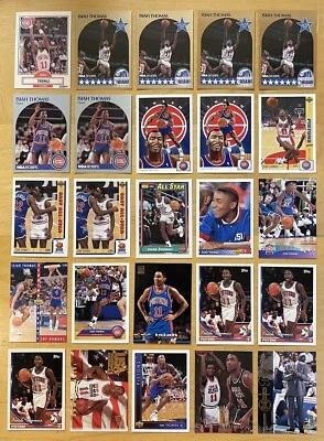 Lote de 25 cartas Isiah Thomas 1990-1994 marca mixta Detroit Pistons casi nuevo-como nuevo Foto 1 de 4