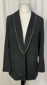 WALLIS Occasion Women's Jacket Blazer Sparkle Jewells Black UK12 Evening E3097 - Picture 1 of 13
