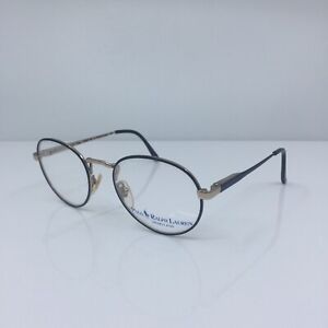 New VINTAGE Polo Ralph Lauren Polo Prep 80 Eyeglasses C. 075 Black w/ Gold 48mm