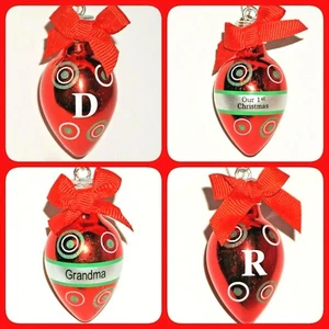 Ganz Light Up the Holidays Christmas Ornament Bulb Red Choose Initial Phrase DMG - Picture 1 of 38