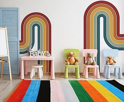 Colorful Fountain Rainbow Wall Decals, Stickers, Mural, Wall Art Decoration 671 - Image 1 of 4