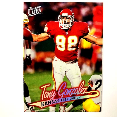 Tarjeta de Tony González 1997 Fleer Ultra Rookie #212 NFL HOF Kansas City Chiefs Foto 1 de 2