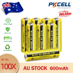 Up to 100x 1.2V AA NiCd 600mAh Rechargeable Batteries for Garden Solar Lights AU - Picture 1 of 12