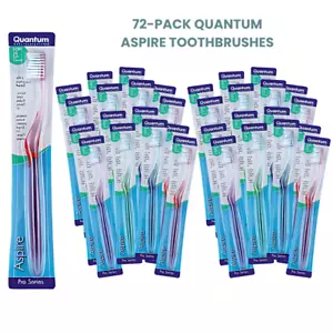 72-PACK Aspire Teens Tweens Adult Toothbrush, Ultra-Compact Head, Soft Bristles - Picture 1 of 3