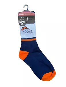 Denver Pro Football Socks Adult Team Logo and Colors Large Crew Sport Socks - Picture 1 of 1