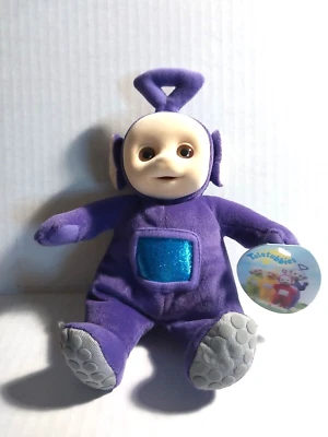 Pelúcia Vintage Plástica Roxa Teletubby Tinky Winky, Item Raro Novo com etiquetas! 1998 - Imagem 1 de 4